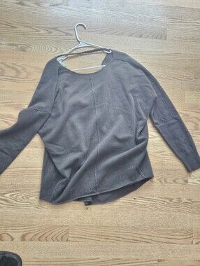 Saturday Sunday Gray Scoop Back Sweater